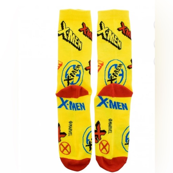 X-Men Various Logo Collage Crew Socks Size 9-13 - Picture 5 of 5